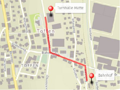 Lageplan Sporthalle Toffen